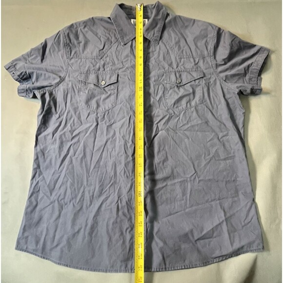 Converse One Star Mens Button Down Shirt Black Pearl Snap Shirt Sleeve  Size L - Picture 5 of 7